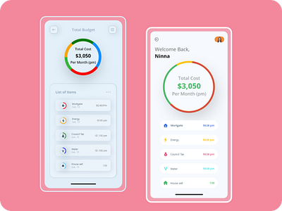 Budget Calculation App banners budget app calculate mobile app mobile app design mobile ui redesign uidesign uiux
