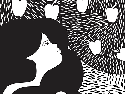 Woman in the park illustration apple apples blackandwhite bw handdrawn illustration illustrator park person woman