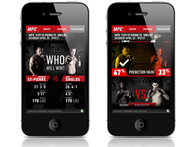 UFC Xbox LIVE App app interface iphone ufc ui ux