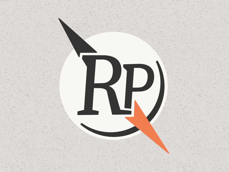 Raleighwood Provisions moon compass coral logo