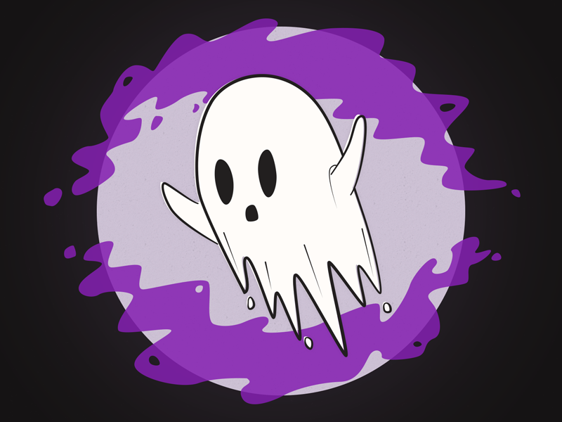 Ghost illustration moon halloween ghost