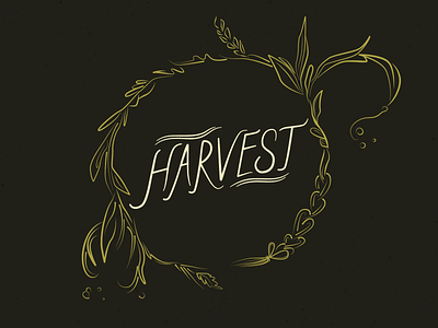 Harvest branding design handdrawn handdrawnlettering harvest nature plants straw wreath