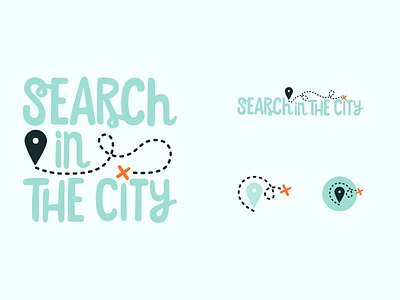 Search In The City Branding branding location logo mint mint green scavenger hunt treasure map