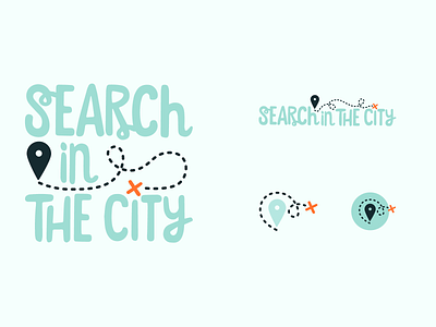 Search In The City Branding branding location logo mint mint green scavenger hunt treasure map