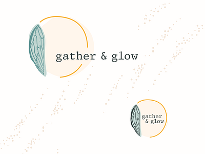 Gather & Glow Branding branding cicada circle logo etsy store insect insect wing logo vintage