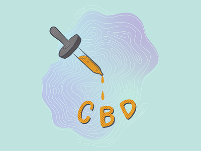 CBD? CBD. cbd cbd oil gradient halftone illustration