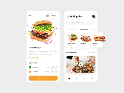 Fresh food app adobexd app app design burger cheeseburger design hamburger mobile app mobile app design ui ui ux design uidesign ux uxdesign