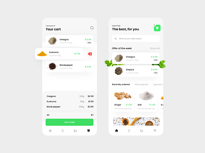 Mobile app for shop with spices