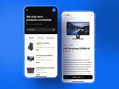 Tech Shop Mobile App / Concept