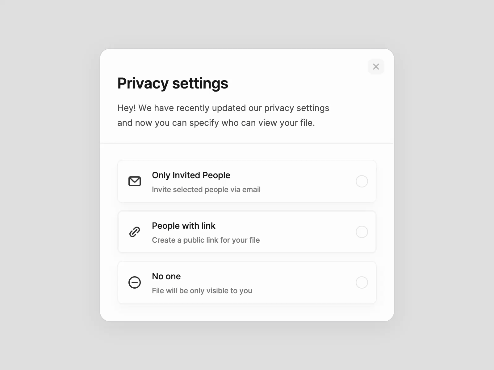 Privacy Settings Pop-up 🔒