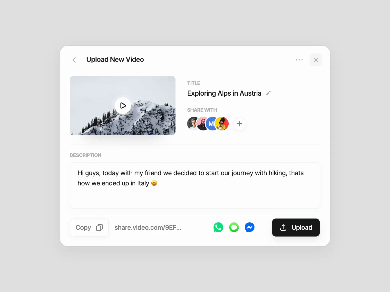 Upload a New Video 🎥 animation design figma jitter video modal popup sketch ui ui ux design ui animation ui design uiux ux ux design ux ui