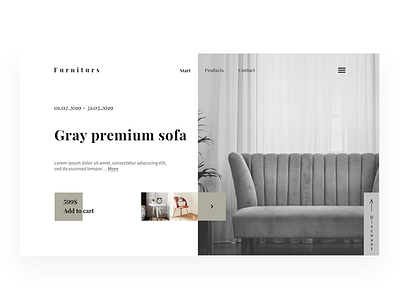 Premium furniture gray ui ui ux design web