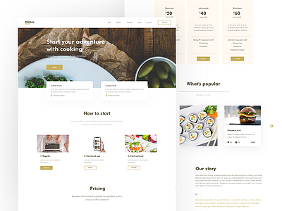 KitchenMobile / Web layout design kitchen typography ui ui ux design web web deisgn website