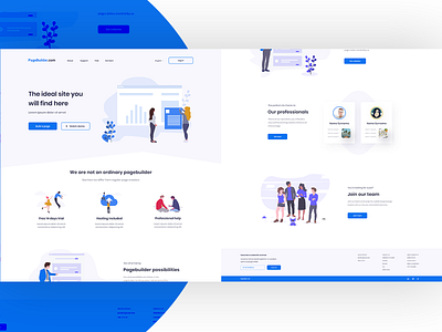 Pagebuilder website blue illistration training uidesign uipractice undraw ux ui web webdesig