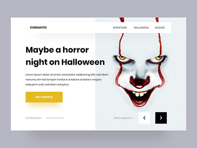 Horror night / Web design adobexd design halloween training ui ui ux design uipractice ux web web deisgn website
