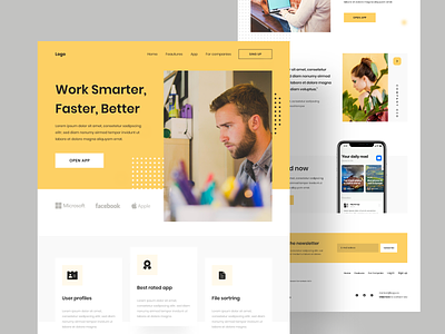 Work Smarter, Faster, Better / Concept design training ui ui ux design uipractice ux ux design web web deisgn website yellow
