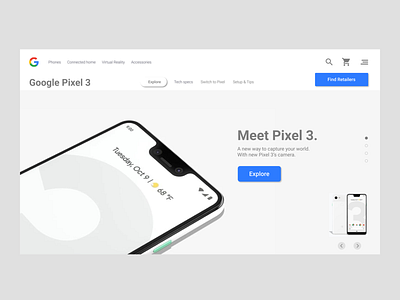 Google Pixel 3 branding design flat illustration minimal ui ux web website
