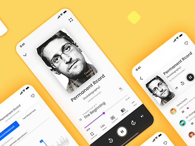 Audio Book iOS Application adobexd audio app audiobook brand branding clean design figma flat illustration ios minimal mobile app design sketch ui user experience user research ux web website