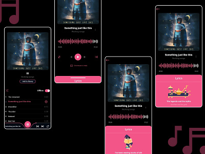 Music player app concept illustration lyrics music music app music player play player player ui playlist ui uidesign