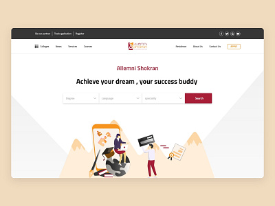 studying abroad agency landing page abroad agency collage concept courses design landing page design landingpage student students study ui ui ux ui design uidesign uiux