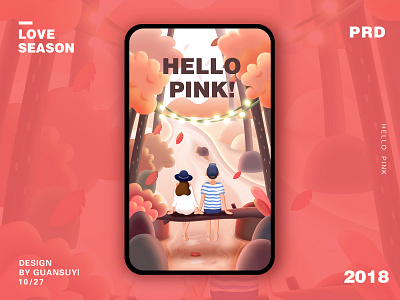 love season app design illustration love music pink rivers season ui vector