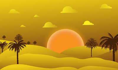 Arabian Desert Illustration arabian arabian desert flat illustration illustration sand sun vector
