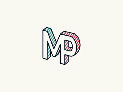 New Brand Indentity branding design gradient icon initials isometric logo mp typography
