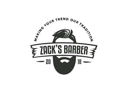 Zack’s Barber Shop logo concept barber barber shop hair logo style