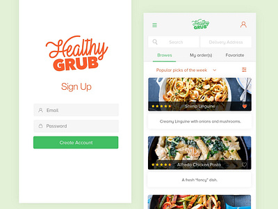 Healthy Grub App UI branding identity logo typography ui ui design