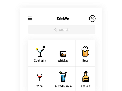 DrinkUp app app beer booze branding icons identity logo simplicity typography ui visual design