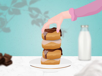 Snack Time amateur chocolate design doughnuts flat graphic design illustration vector