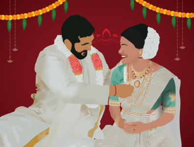 Indian Wedding Illustration design illustration indian traditional vector wedding