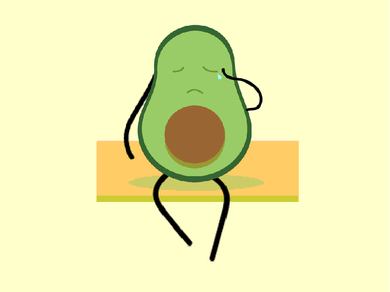 Sad Avocado avocado illustration sad tears vector