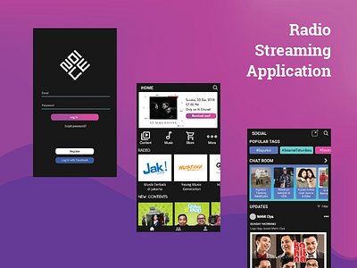 Radio Streaming Application music podcast radio radio app ui ux design