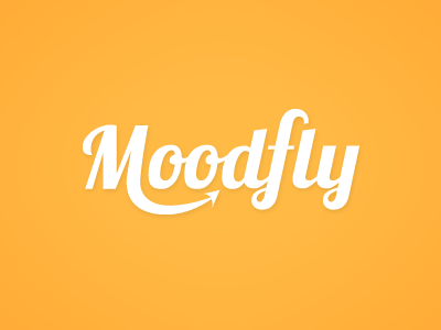 Moodfly Wordmark branding orange wordmark