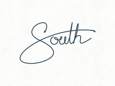 South cursive hand drawn typography