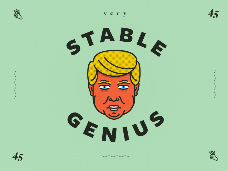 Stable Genius donald gif halftone illustration politics president trump