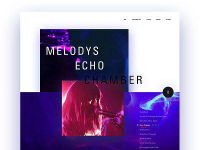 Melodys Echo Chamber artist layout music psychedelic ui ux water webdesign