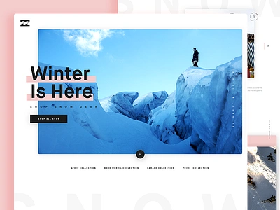 Billabong Snow Landing billabong clothing landing page marketing snow snowboarding ui ux web design website winter