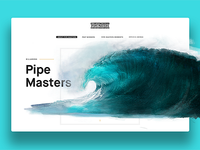 PipeMasters Microsite billabong concept epic layout microsite organic surf ui ux water watercolor wave