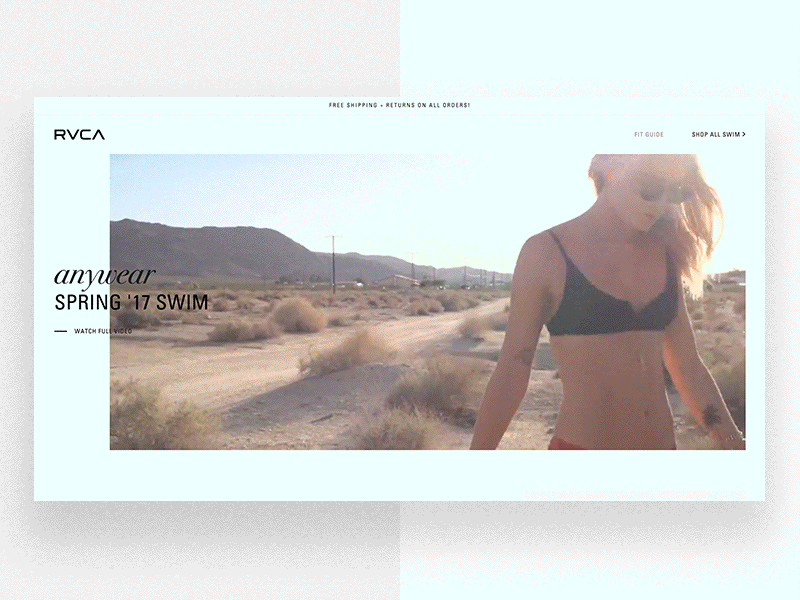 rvca swim / trunks spring campaign fashion editorial layout shop the look digital lookbook rvca campaign