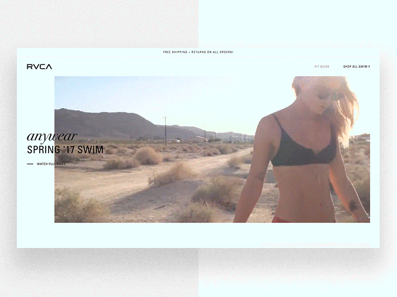 rvca swim / trunks spring campaign campaign digital lookbook editorial fashion layout rvca shop the look