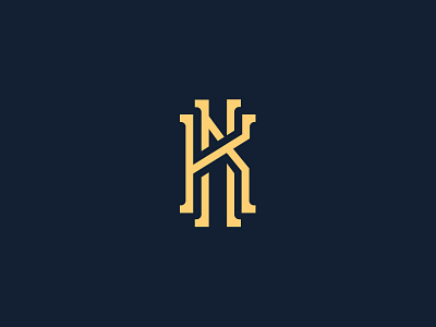 NK Monogram Design gold icon initial letter logo mark minimal monogram nk nk logo nk monogram typography