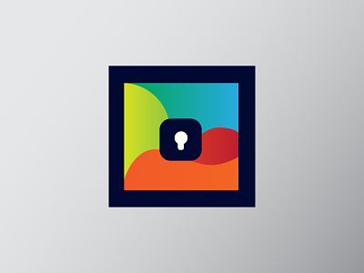 Lock abstract app icon colorful flat frame gallery illustration lock logo