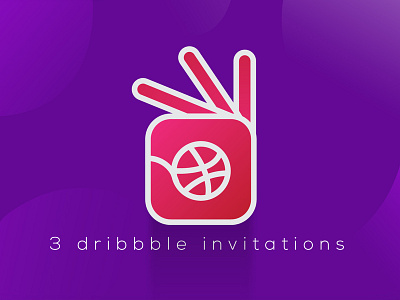 3 Dribbble Invite 3 3 hand app icon design dribbble dribbble hand dribbble invite fingers flat gradient hand icon icons illustration invitation logo mark super super dribbble vector