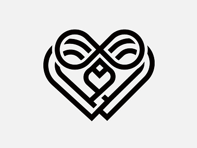 Heart Infinity abstract app icon art branding design dribbble flat heart icon icons illustration logo mark ui vector web