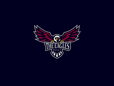 eagle nest logo design art branding dribbble eagle flat gaming graphic design illustration logo mark nest wings