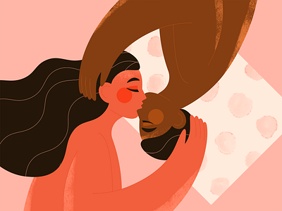 LOVE art character couple dribbbleweeklywarmup flat girl illustration love pink texture valentine valentines day