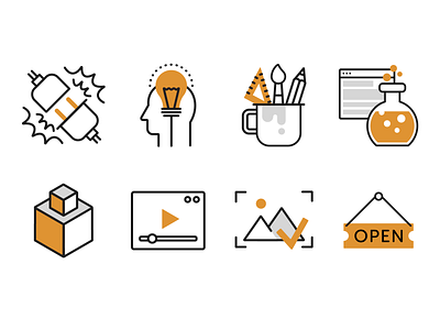 icon set art design flat icon icon design icon set icons illustration lineart orange shot web