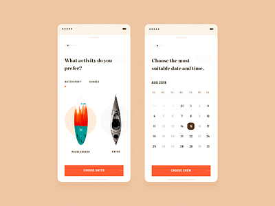 activity activity app brandnew calendar clean date design minimal page select simple steps travel travel app ui